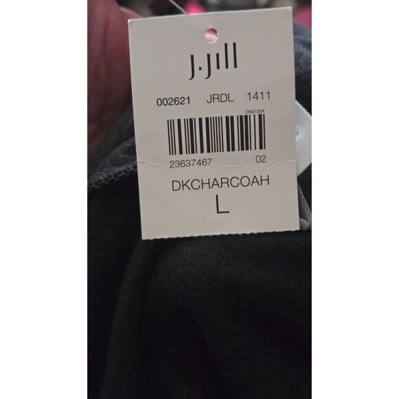 J Jill Pure Jill Charcoal Gray Cowl Neck Front Seam Sweatshirt Dress size L - Picture 4 of 8